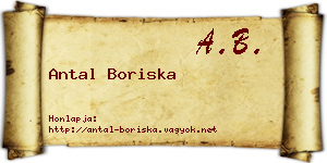 Antal Boriska névjegykártya